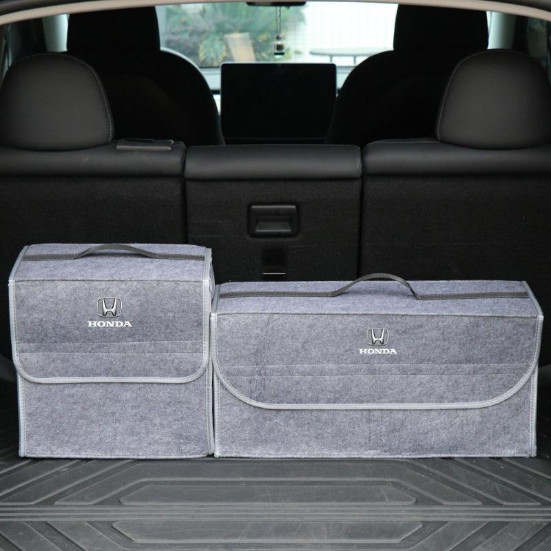 Car Soft Felt Storage Bag Organizer Car Foldable Trunk Bag Car Accessories For Honda Fit Mugen Insight Type S R VTEC DOHC Modulo Vezel Legend RR Si