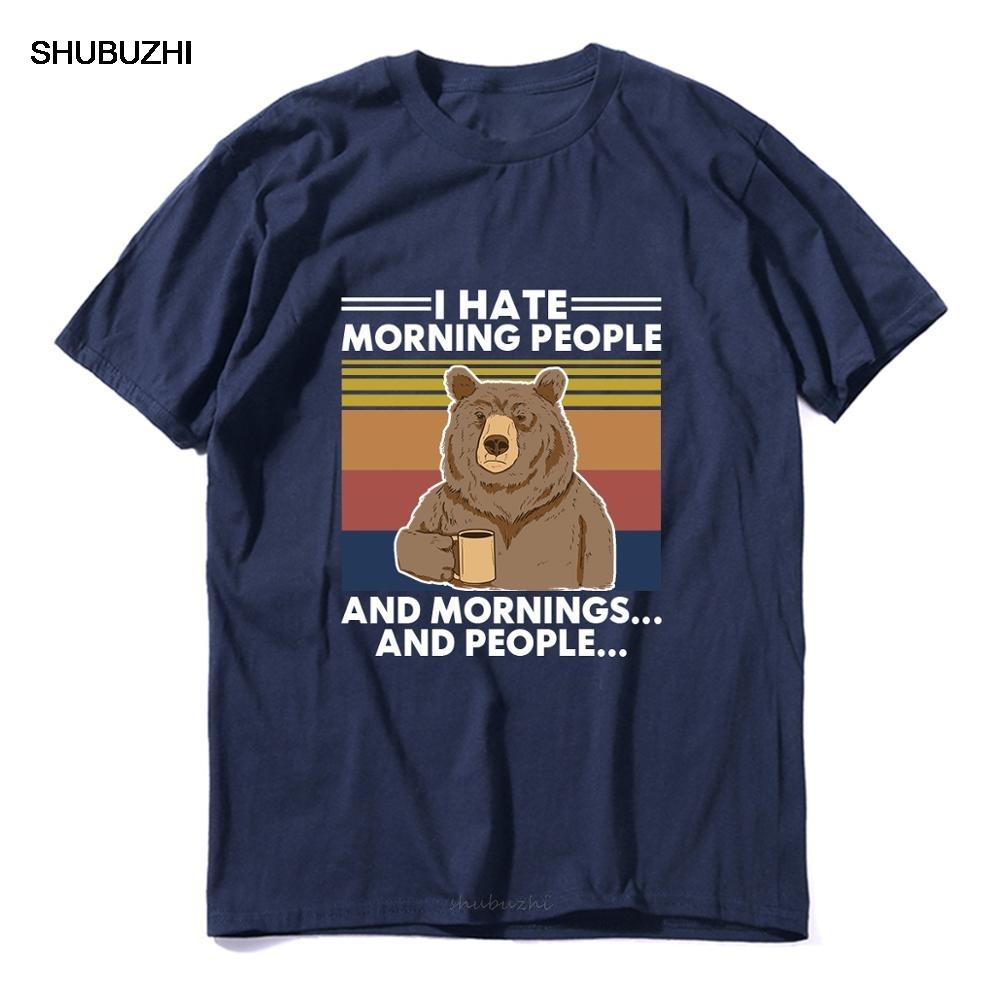 Кемпинг Медведь Я Не Люблю Утренних Людей и Утра и Людей Винтажная Шея Летняя Мужская хлопковая Футболка Юмор Подарок женщины Топ футболка 3XL