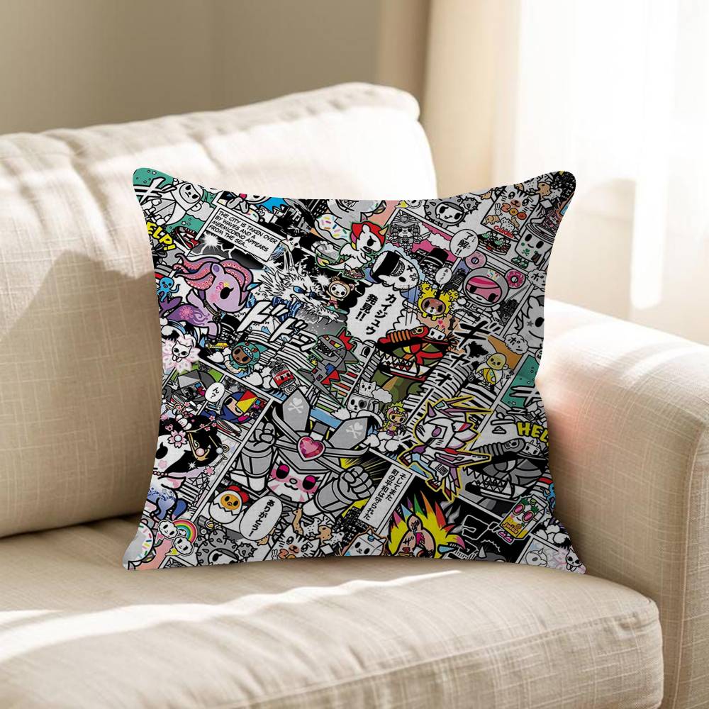 Japan TTokidokis Pillow Covers Cartoon Sofa Decorative Home Doublesided Printing Short Plush Cute Cushion Cover
