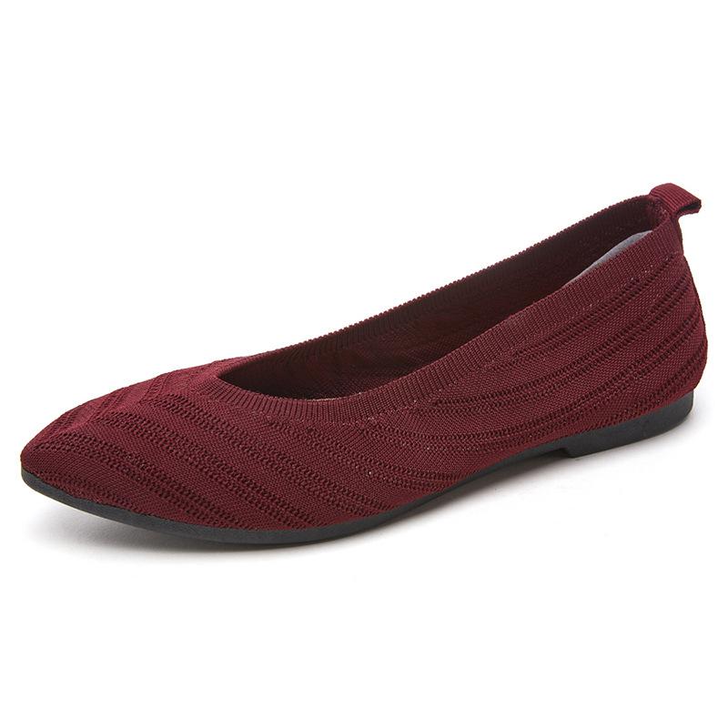 Туфли женские летние однотонные с острым носком на плоской подошве женские туфли повседневные дышащие женские туфли из полой ткани французские не устающие ноги одинарные туфли
