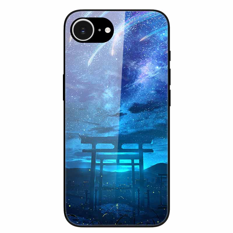 For iPhone 16E 2025 Case Black Bumper Tempered Glass Hard Phone Cases for iPhone16e 16e Back Cover for iPhoneSE SE 2025 Cool New