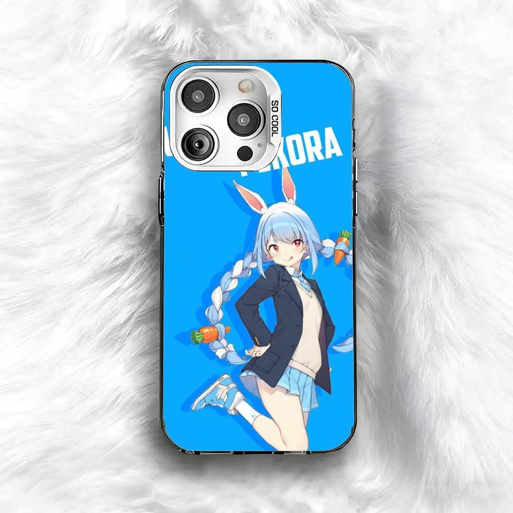 Чехол для телефона Holo-Usada Pekora для iPhone 16 17 15 14 12 13 Pro Max Черный цвет Ударопрочный чехол