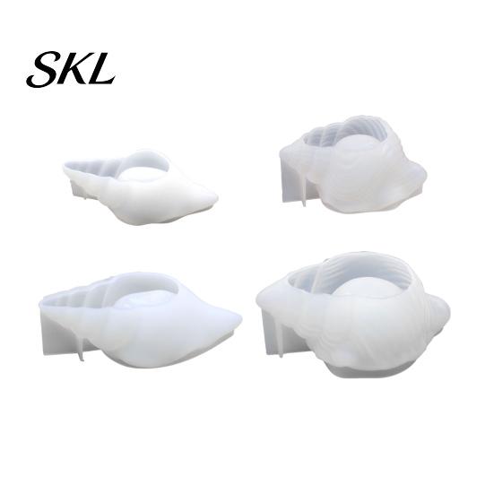 Smooth Inner Wall Resin Mold Conch Seashell Silicone Mold, 3D Sea Shell Candle Soap for Plaster Tear-resistant Epoxy, Easy Demold Flexible Molds