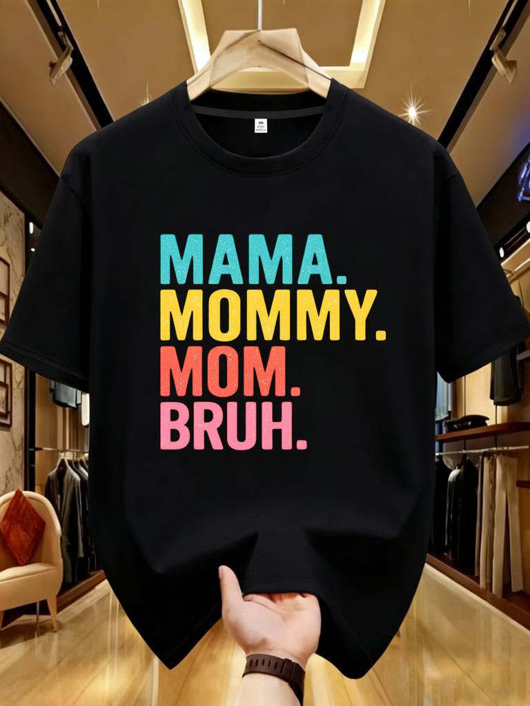 Wds01467mom Printing Plus Size Unisexs Round Neck Tshirt Summer Casual Street Fashion Unisexs Joker Short Sleeve Tshirt