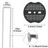 30-50pcs U-Shaped Ground Stakes with 3-Holes Round Washer Lawn Turf Nails Garden Fabric Stakes for Fix Fabrics Weed Patio Tents