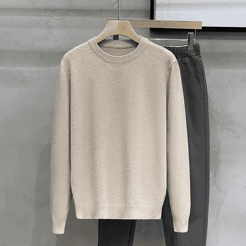Осень и зима, новый свитер с круглым вырезом, мужской теплый свитер, верхняя футболка с длинными рукавами, универсальный пуловер, мужской