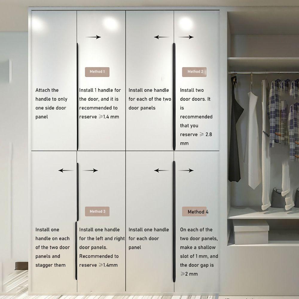 Дверная ручка с двойным отверстием, черная/золотая/серая, для шкафа с длинной ручкой, скрытая ручка для шкафа, для шкафа