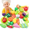 Simulated Fruit and Vegetable Cutting Play Toys Children Pretend Play Parent-child Interaction Toy for Birthday Gift TMZ