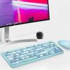 Mofii Беспроводная мышь и клавиатура, набор круглых клавиш, цветная клавиатура, женская офисная беспроводная клавиатура, полноразмерная клавиатура для пишущей машинки
