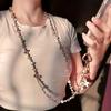 Anti Loss Beaded Crossbody Phone Chain Long-style Phone Neck Straps Mobile Phone Pendant