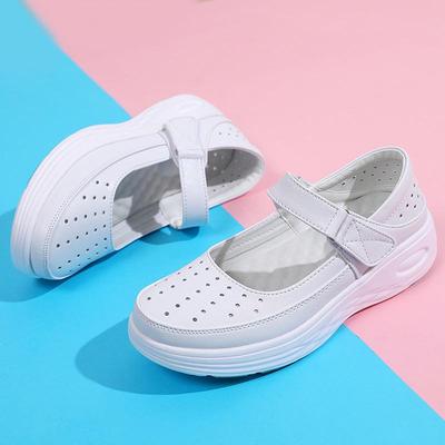 Женская обувь из натуральной кожи с нескользящей подошвой для медсестер - Мягкая подошва, Дышащая для работы в больнице весной/летом