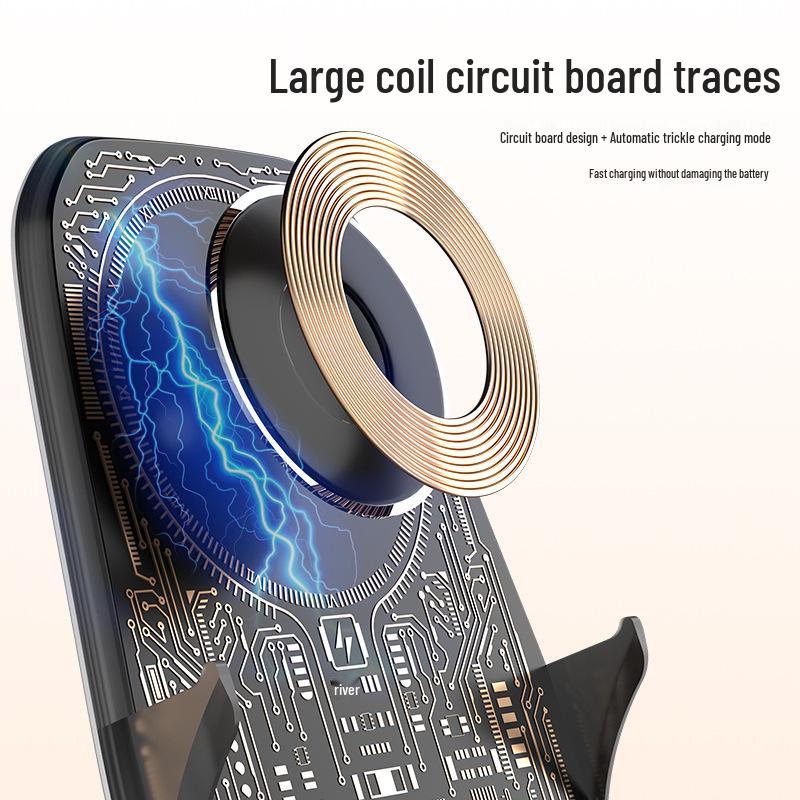 Fast Charging Transparent Wireless Speaker & Phone Holder with Magnetic Suction