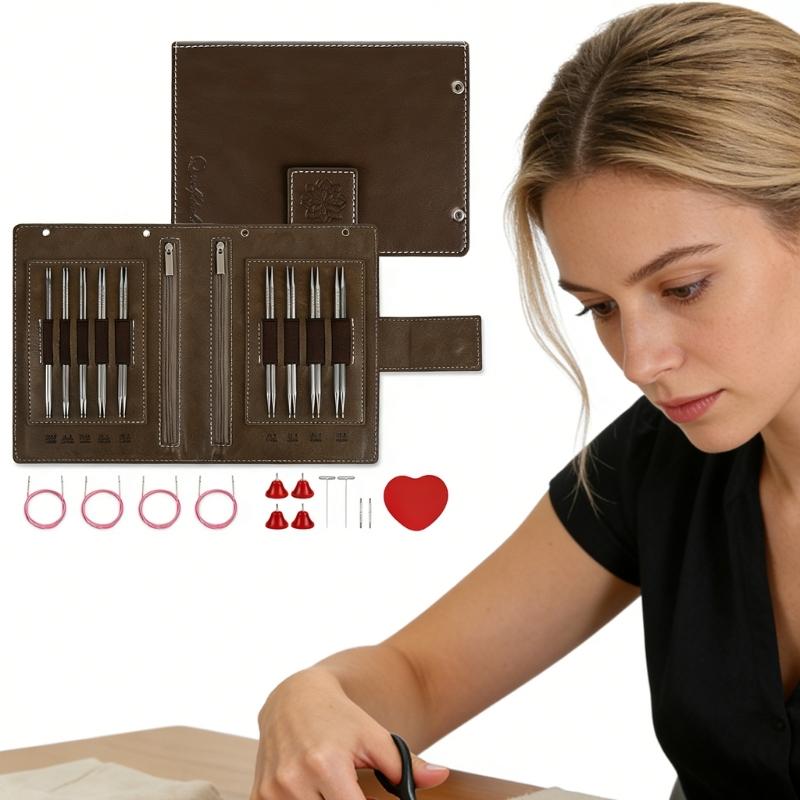 Набор шестигранных и круглых спиц из нержавеющей стали для шитья и вязания, съемный, в форме капли, для любителей рукоделия