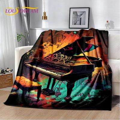 3D Dream Piano Key Музыкальный инструмент Мультяшное одеяло, мягкое одеяло для дома, спальни, кровати, дивана, пикника, офиса, путешествия, детский чехол