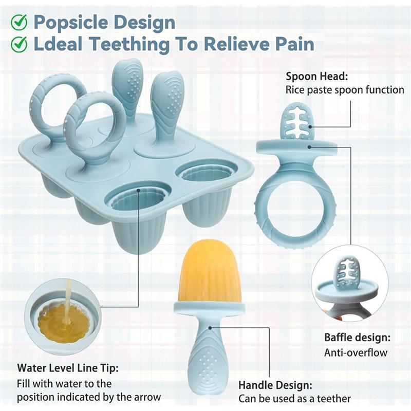 Silicone Baby Popsicle Molds With Sticks, Mini Popsicles Molds For Babies Breastmilk Popsicle Molds For Teething Relief