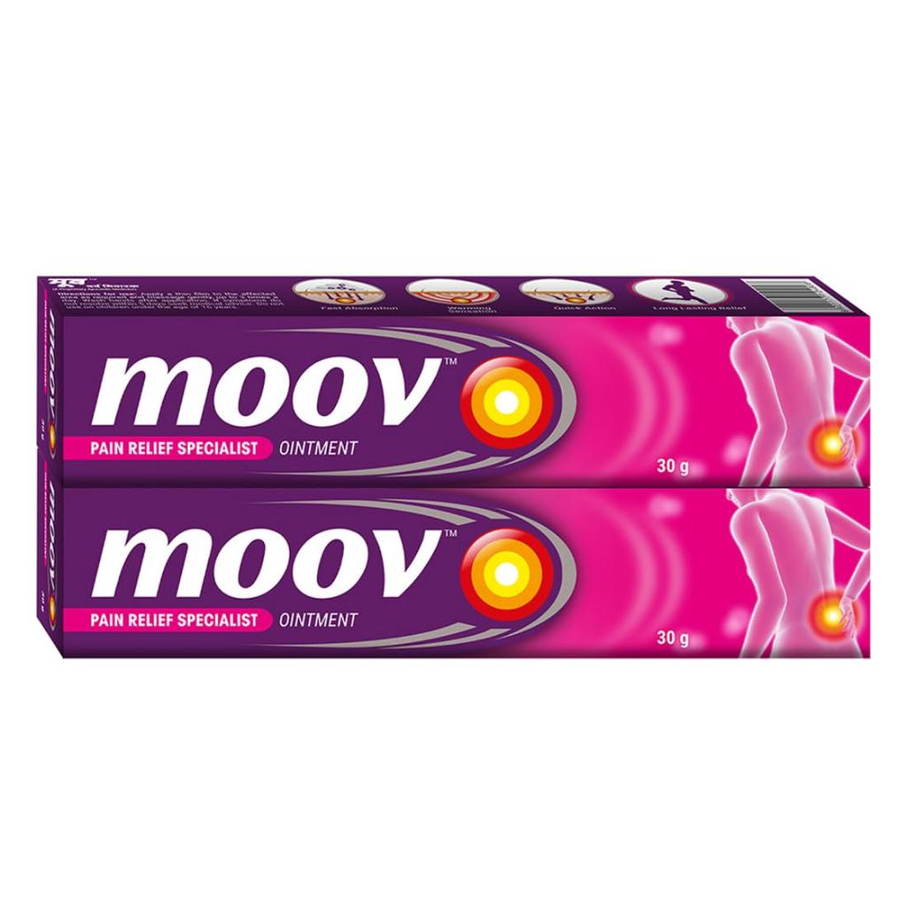 Крем Moov для быстрого снятия боли - 30 г (Упаковка из 2 шт.) | Подходит для болей в спине, мышечных болей, болей в суставах, болей в коленях | 100% аюрведическая формула | Подходит для