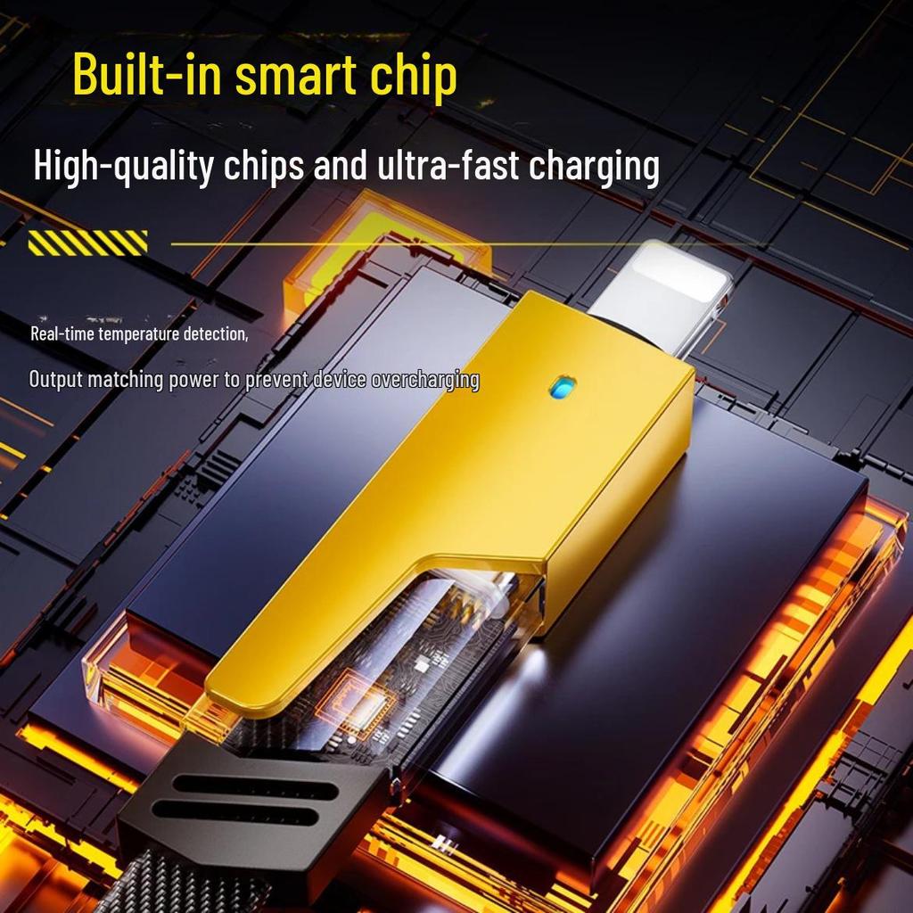 PD27W Двойной Магический 4-в-1 65 Вт Кабель для быстрой зарядки и передачи данных для автомобиля