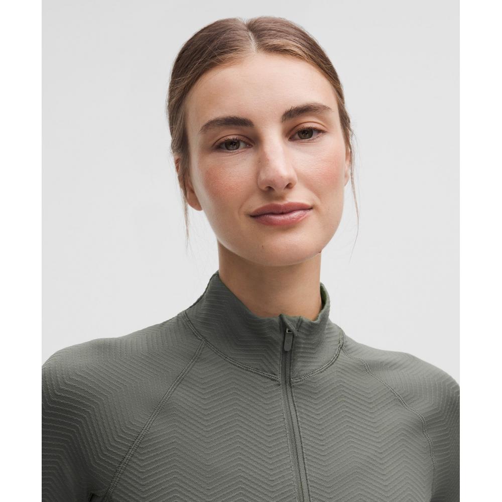 Lululemon It S Rulu Укороченная с молнией до середины Воротник-стойка Шелковый принт с пальмами Обновленная