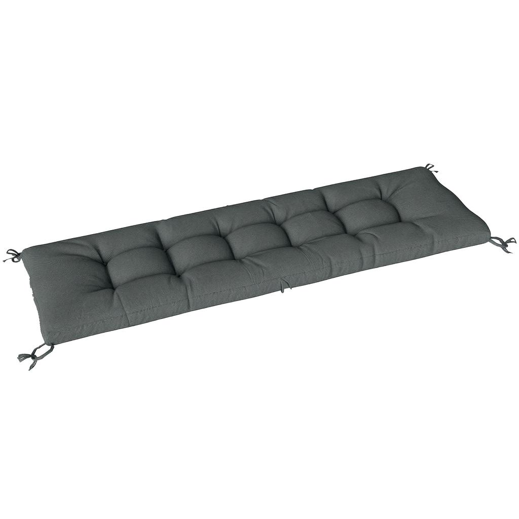 Memory Foam Sun Lounger Cushion, Straps, UV50+ Protection, 198 x 65 x 13 cm, Dark Grey
