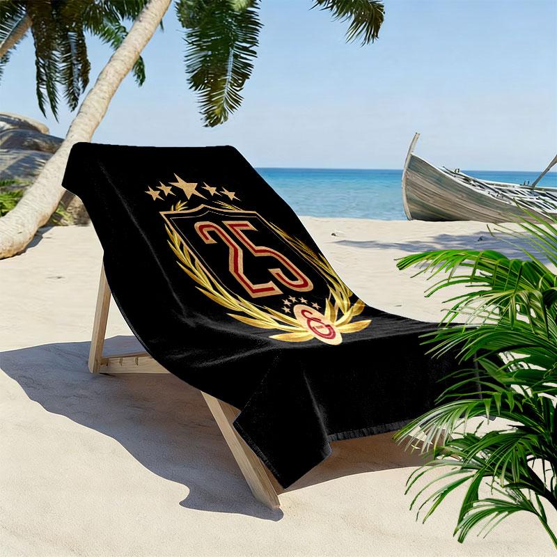 Number 25 Print Beach Towel, Large Soft Quick Dry Towel for Beach Camping Swimming