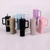Кружка-тамблер с изоляцией 30 унций/40 унций с ручкой и соломинкой, большой вместимости, из нержавеющей стали, для воды, офиса, дома, термокружка
