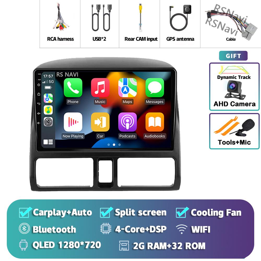 Android 14 Carplay 2DIN Car Radio Multimedia Video Player For Honda CR-V 2002 - 2005 Navigation GPS Stereo DSP 360 Camera DVD BT