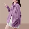 Ранняя весна Молодежная и элегантная многослойная куртка для женщин с воротником и карманом Простая однотонная джинсовая рубашка