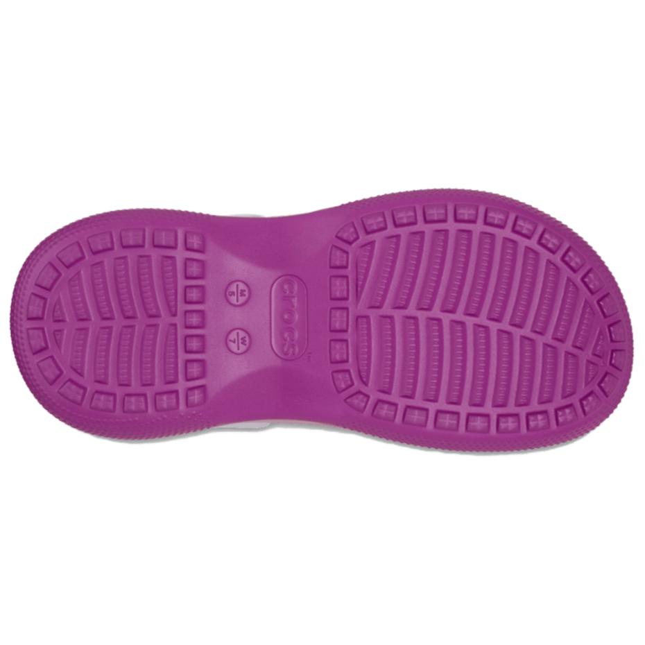 Crocs Сабо с круглым носком, на толстой подошве, с отверстиями, женские, белые, фиолетовые, 211355-5BV