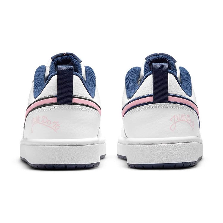 Nike Кроссовки Court Borough Low 2 SE GS Белый Розовая Глазурь Полуночный Синий Детские Кроссовки Розово-Глазурный-Полуночно-Синий DB3090-100