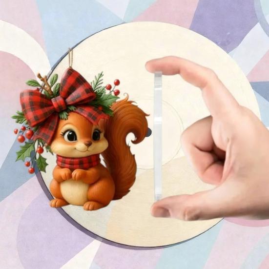 Белка Адвент-календарь 2025 24-дневный Рождественский календарь обратного отсчета с 24 2D акриловыми украшениями в виде белок для украшения праздничной елки