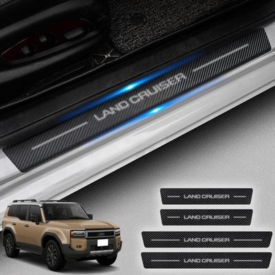 Накладки на пороги HUDIY для нового Land Cruiser 250 апрель 2024 года и боковая подножка, защита передних и задних дверей от пятен и царапин, комплект с японской установкой