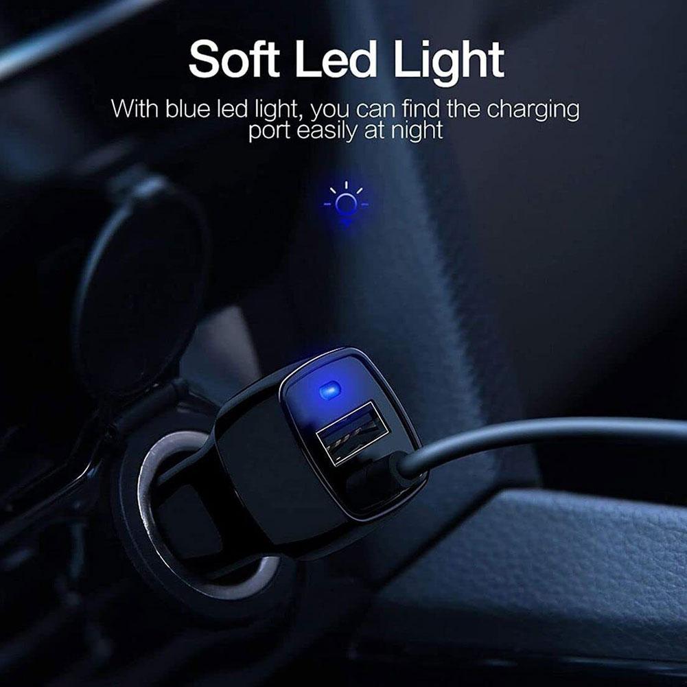 Автомобильное зарядное устройство Кабель TypeC Быстрая зарядка Прикуриватель USB Зарядное устройство для грузовика Для Samsung S21 S22 S23 Быстрое зарядное устройство QC3.0 для автомобиля