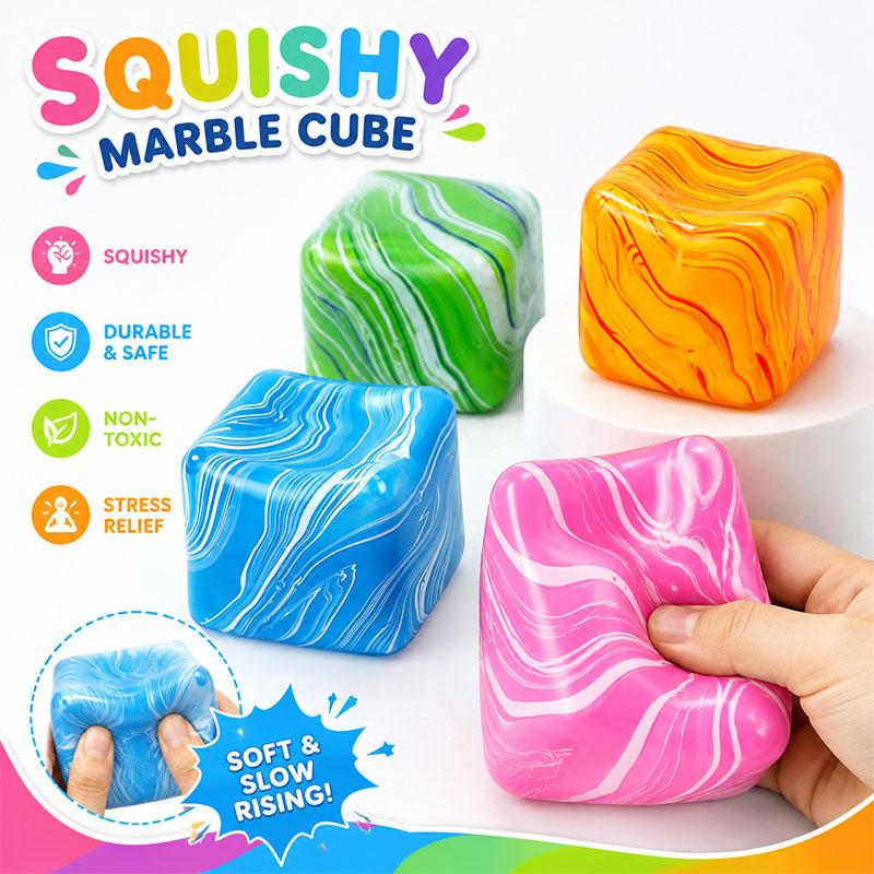 Maltose Stress Relief Toy Cube Sensory Fidget Toy Slow Rebound Soft and Glutinous Filled with Gel Stretchable Ice Cube Anxiety Relief