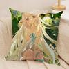 CChobits Anime cute Cushion Cover Silky Short Plush Invisible Zipper Dustproof Sofa Pillow Case for Home Decor