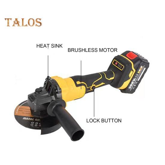 Беспроводная угловая шлифовальная машина с бесщеточным двигателем 9000 об/мин. Высокоскоростная бесшумная ручная угловая шлифовальная машина с питанием от аккумулятора