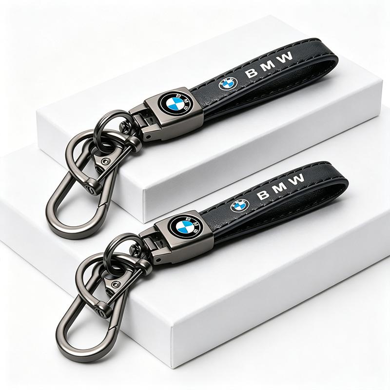 Car Key Chain Luxury Leather Keychain Pure Color Buckle Car Key Ring For BMW E46 E60 E90 E39 E87 E36 E92 E70 E91 X3 X5 X1 X2 X4 rlzh86