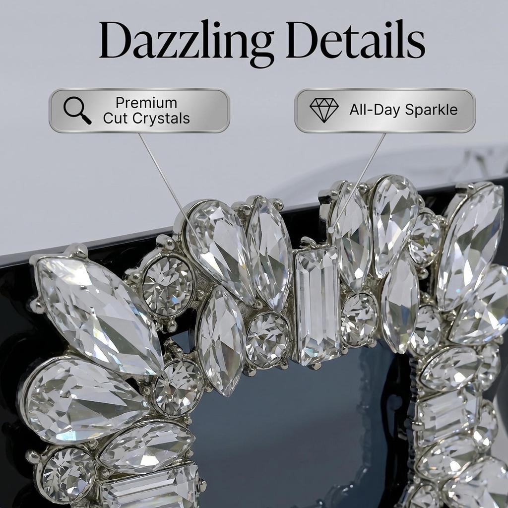 Heavy Industry Diamond-encrusted Square Sunglasses, Retro Luxury Party Dinner Nightclub Exaggerated Stage-styling Sunglasses