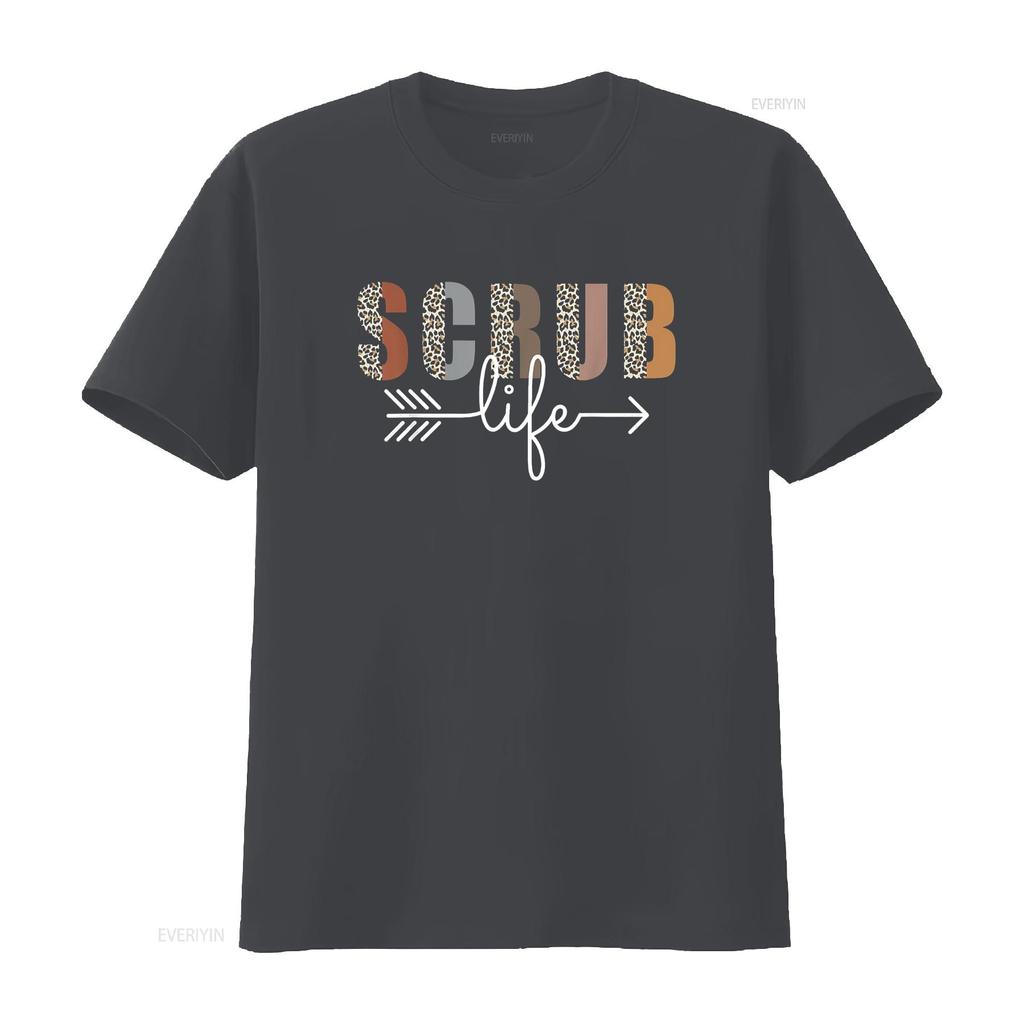 Nurse Leopard Scrub Life Nursing T Shirt Week vintage Washed Versatile fashion Slightly Soft Unisex designer clothes Stylish