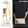 KEYSION Crossbody Strap Phone Case for Infinix Note 40 5G Cute Cartoon Long Lanyard Mirror Shockproof Cover for Infinix Note 40 5G