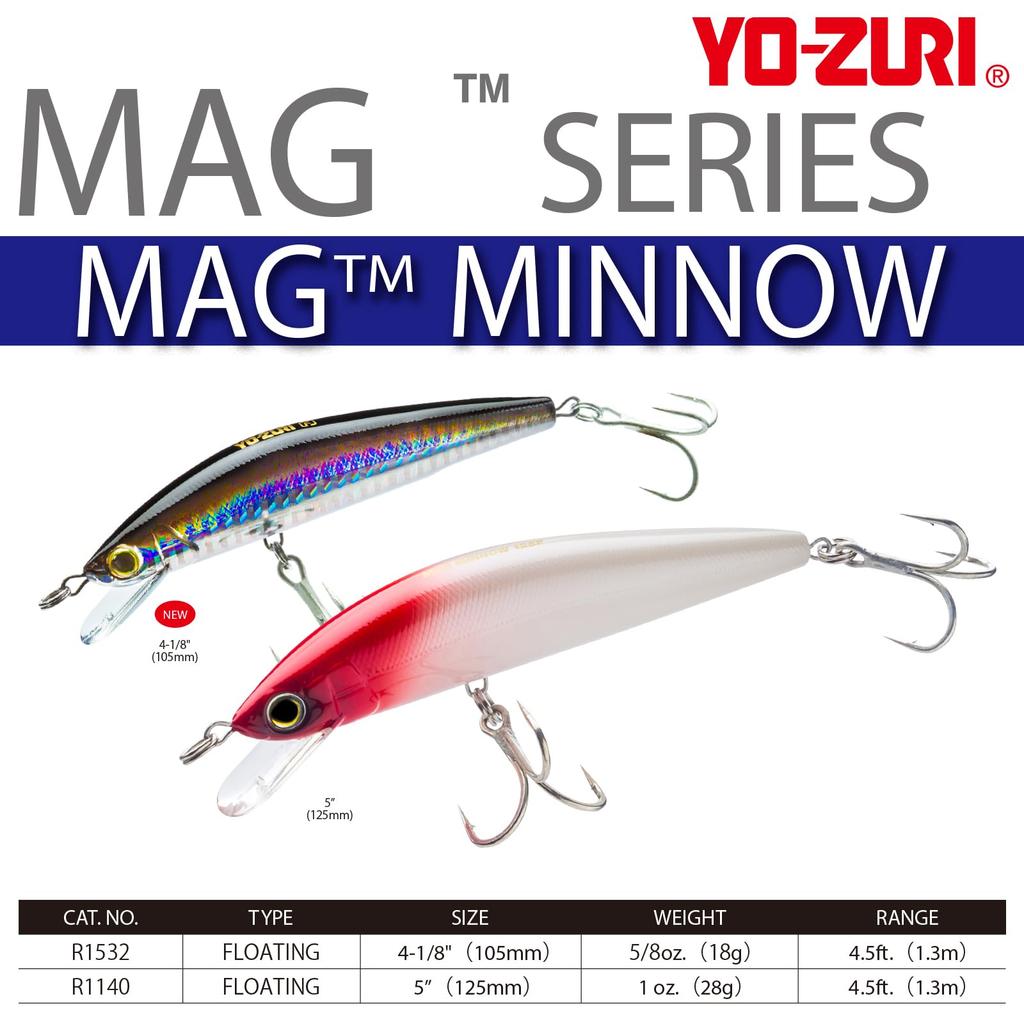 Saltwater Lure Mag Minnow Floating 125mm Horse Mackerel Center of Gravity Shift YO-ZURI Color