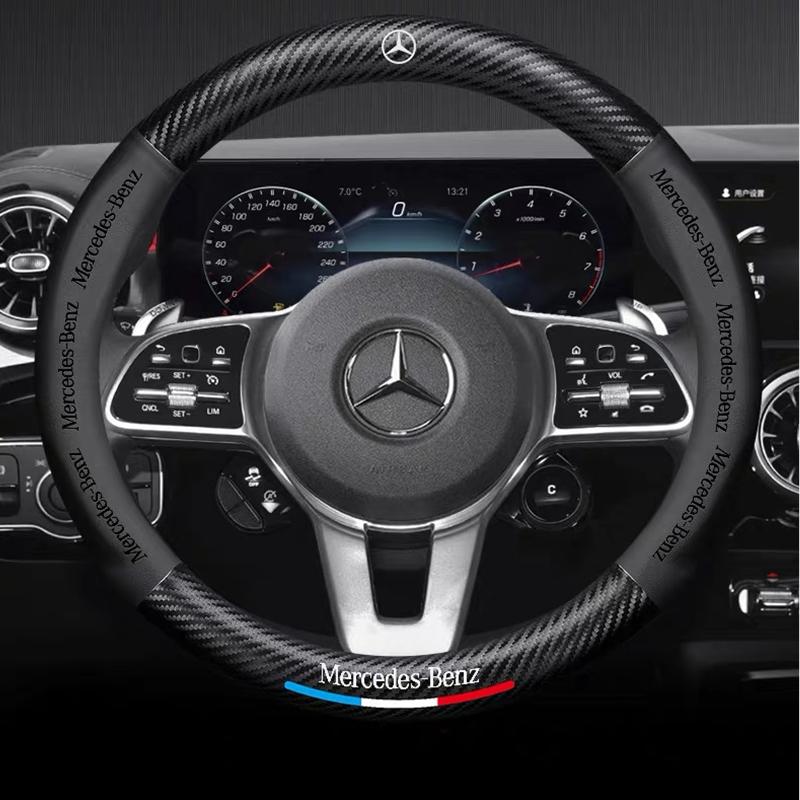 Car Steering Wheel Cover Anti Slip Protection Cover For Mercedes Benz W203 W204 W205 W206 W212 CLK GLA B C E S Class Accessories NV8