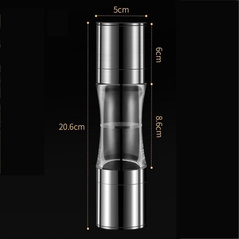 Мельница для перца из нержавеющей стали, мельница для перца, регулируемая степень грубости, ручные ручки, соляная мельница, многоразовая перечница, солонки