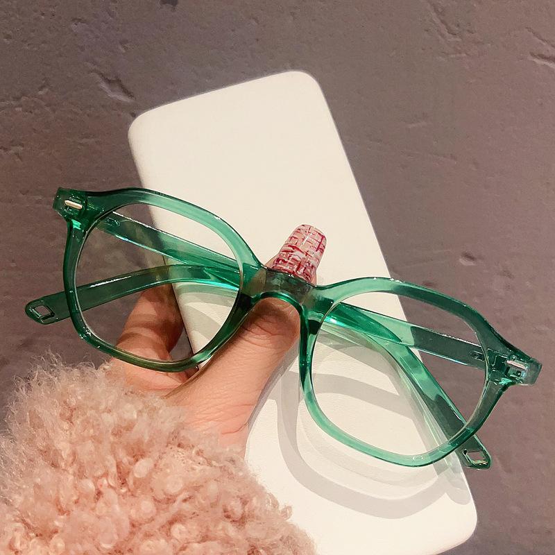 Retro Green Square Anti Blue Light Computer Eyeglasses Women Men Fashion Brand Irregular Ultralight Small Frame Reading Glasses