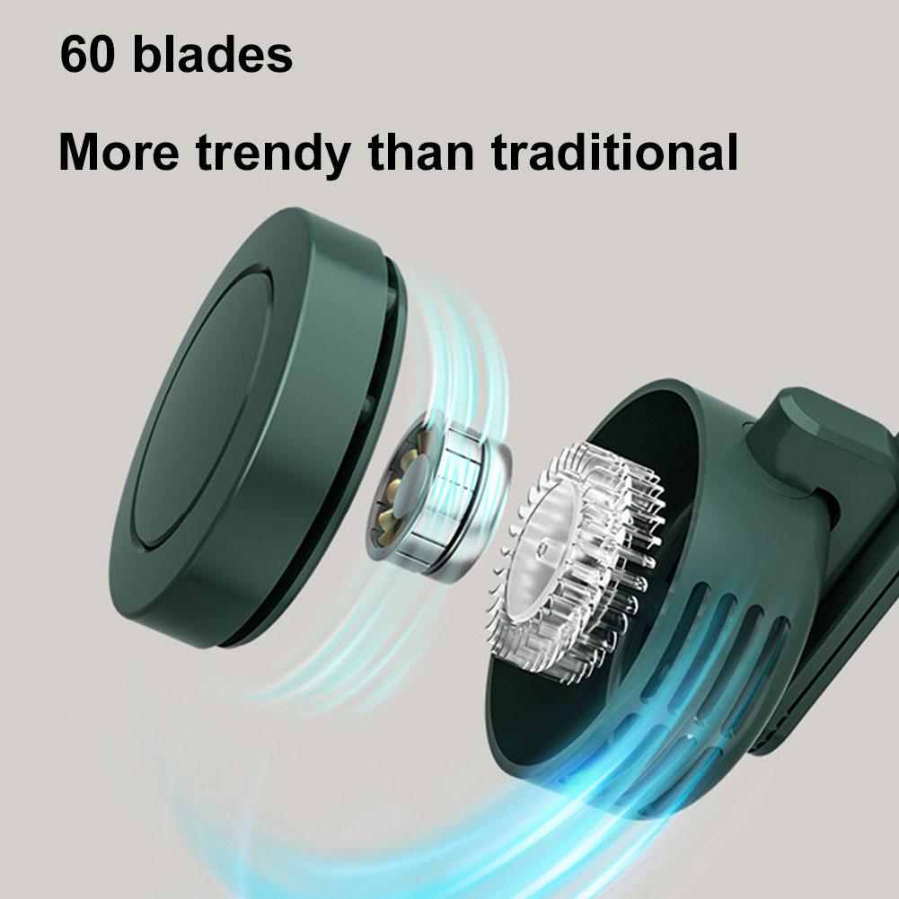 900mAh Portable Bladeless Mini Clip Fan Outdoor Handheld Air Cooling Waist Fan 3 Speeds Wind Rechargeable Electric Personal Fan