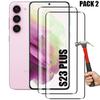 Tempered Glass - BOOLING - Compatible Samsung Galaxy S23 Plus - 3D Protection - Scratch-Resistant - Pack of 2