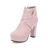 2024 Plus Size 34-43 Platform Women Shoes Woman Fashion High Heels Black Pink Beige Zip Up Ankle Boots Winter852io