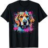 Бигль Красочная Футболка с Брызгами