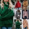 Women's Autumn and Winter Knitwear Solid Color Sweater Thick Line Long Sleeve Turtleneck Pullover Sweater for Women