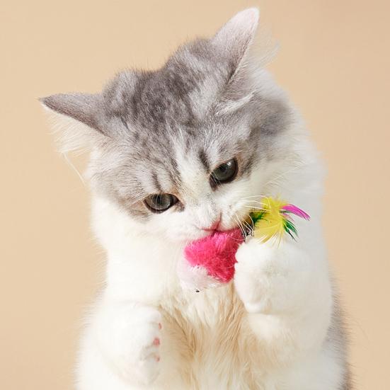 3/5/12 шт. Игрушки для кошек, искусственный мех, игрушка для кошек, мышь с перьевым хвостом, интерактивная мини-пушистая мышь с погремушками для домашних кошек
