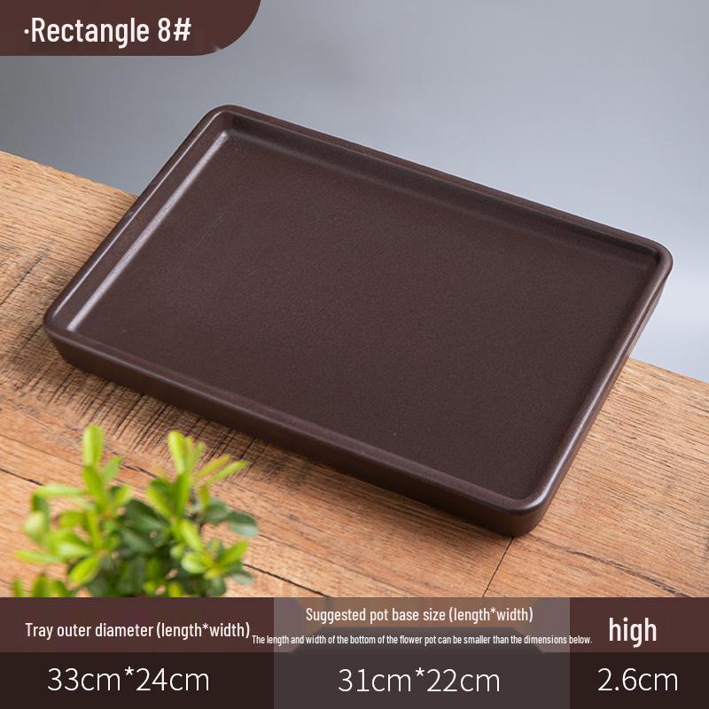 Керамический поддон для цветочного горшка из фиолетовой глины - Прямоугольное/Круглое основание для сбора воды, для бонсай